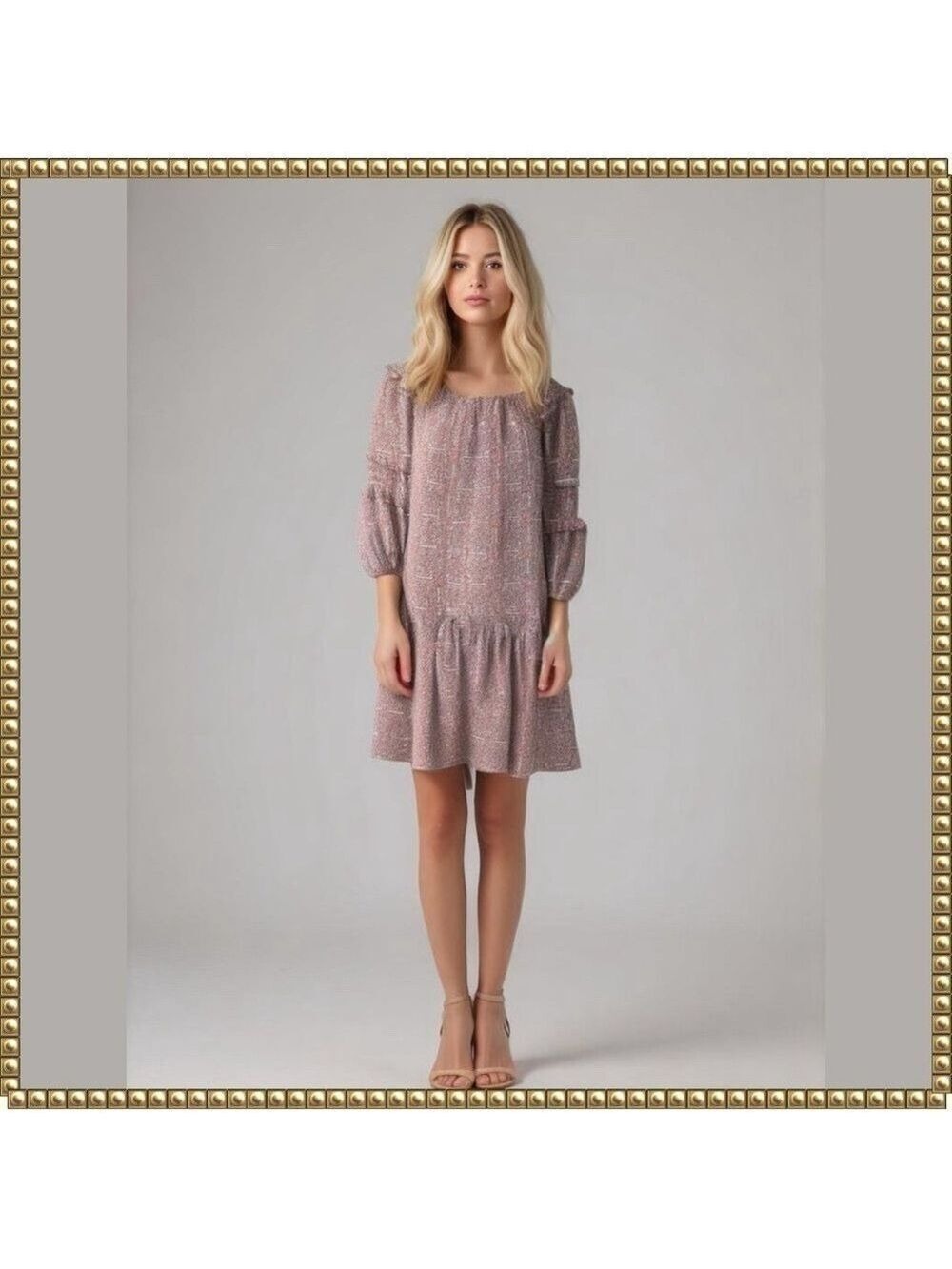 Max Studio Pink Print Mini Dress Medium